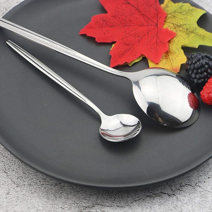 JASHII Silverware Set, Mirror Polished Silver Flatware Cutlery Set Service for 6, Shiny Finish 36 Pieces Stainless Steel Utensils Set Dinner Knife Fork Spoon Dessert Fork Salad Spoon Dishwasher Safe