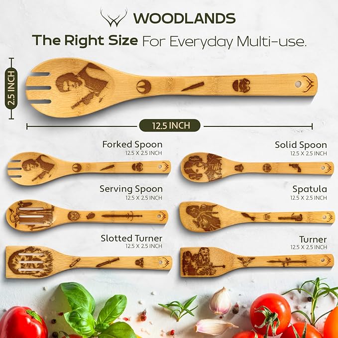 Star Warz gifts Wooden Spoons for Cooking for Space Wars Fans - Wooden Utensil Set with Spatulas & Spoons, Heat-Resistant, Eco-Friendly Kitchen Utensils for Non-Stick Cookware