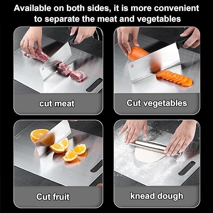 Katuchef Titanium Cutting Board,2026 New 100% Pure Titanium Cutting Boards for Kitchen,Titan Cut Pro Non toxic Doubld-Side Durable Chopping Boards, Easy to Clean and Store(3PCS-S+M+L)