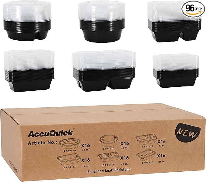 LOKATSE HOME 96 PCS Multiple-grids Combination Meal Prep Food Storage Containers with Lids Reusable Lunch Bento Boxes, BPA Free, Stackable, Microwave/Dishwasher/Freezer Safe
