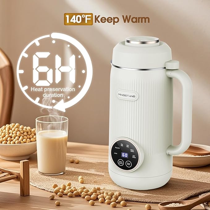 7 in 1 Nut Milk Maker Machine 28oz Automatic Milk Maker for Homemade Coconut, Oat, Soy, Plant-Based Milk, Juice with 18H Delay Start/6H Keep Warm/Self Cleaning (White)