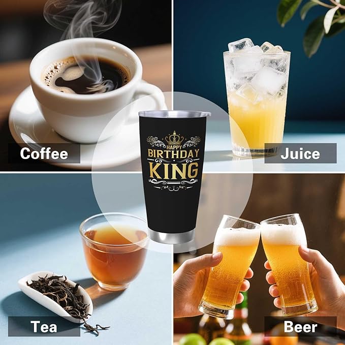 Birthday Gifts Tumblers for Men, Cool Present Men Tumblers, King Tumbler, 20oz Coffee Tumbler, My Man Gift for Him Travel Mug