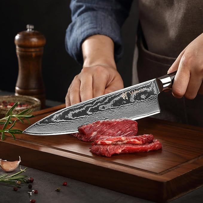 Wakoli EDIB Essentials 2-Piece Damascus Chef Knife Set – Professional Kitchen Knives with 67-Layer VG10 Core Steel, Ergonomic Pakkawood Handles – Premium Cooking Knives in Gift Box