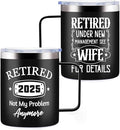 12oz Retirement Mug, Retired Under New Management See Wife For Details Mug, Mens Retirement Gifts, Retired Gift for Husband form Wife