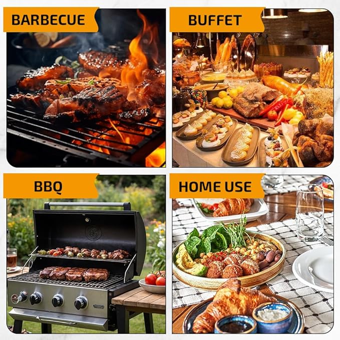 Stainless Steel Korean BBQ Grill Tongs, 2026 New Kitchen Cooking Tweezers, Extra-Long Food Tweezers Metal BarbecueTongs for Steak Meat Salad Buffet Home Outdoor BBQ (Small x2)