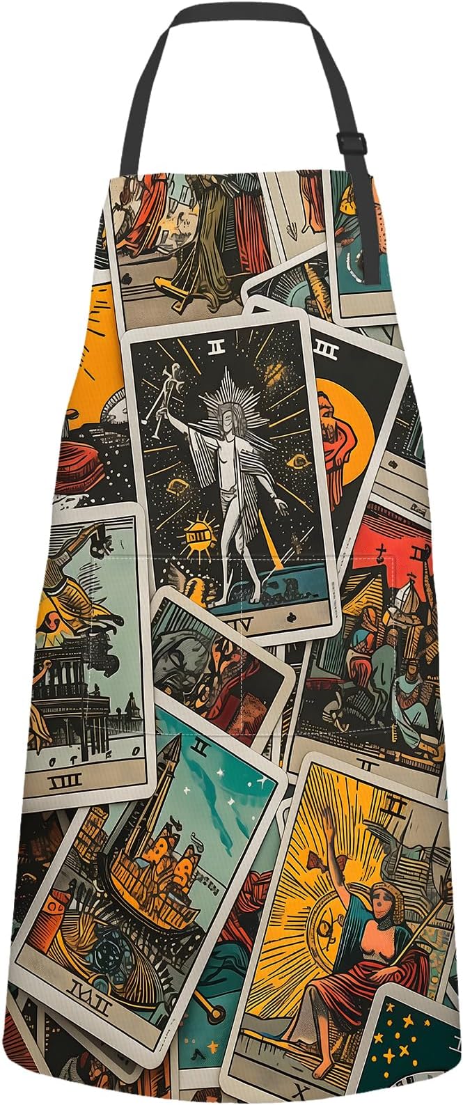 Tarot Apron,Oxford Fabric Adjustable Kitchen Apron with 2 Pockets,Waterproof Cooking Aprons for Men Women Mom Wife Dad,Ideal Gifts for Coffee House,Shop,Baking,BBQ,Housewarming,28x33in