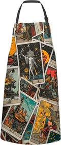 Tarot Apron,Oxford Fabric Adjustable Kitchen Apron with 2 Pockets,Waterproof Cooking Aprons for Men Women Mom Wife Dad,Ideal Gifts for Coffee House,Shop,Baking,BBQ,Housewarming,28x33in