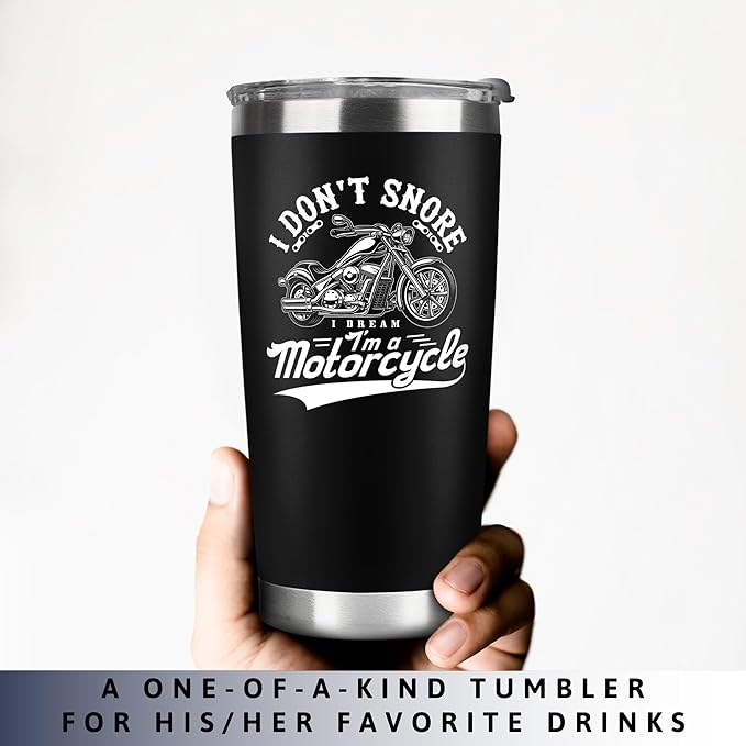 Motorcycle Gifts for Men - Gifts for Bikers Motorcycle Men, Motorcycle Riders - Biker Dad, Motorcycle Dad Grandpa Gift - Fathers Day Gift for Motorcycle Lovers - 20 Oz Stainless Steel Tumbler