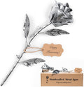 Iron Rose Gifts for Her 6th Anniversary Metal Rose Everlasting 6 Year Wedding Anniversary Iron Gifts 11th 11 Year Steel Flower for Wife Husband Him Couples, Handcrafted Love Stained Artwork