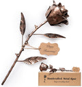 7 Year Anniversary Copper Gift for Her - Metal Rose Copper Gift for Wife 7th Wedding Anniversary for Him Husband Couples, Everlasting Flower 22nd 22 Year Handcrafted Love Stained Artwork