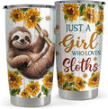 SANDJEST Sloth Tumbler 20oz Stainless Steel Insulated Coffee Travel Mug Cup for Women Girls Sloth Gifts for Birthday Christmas Mothers Day