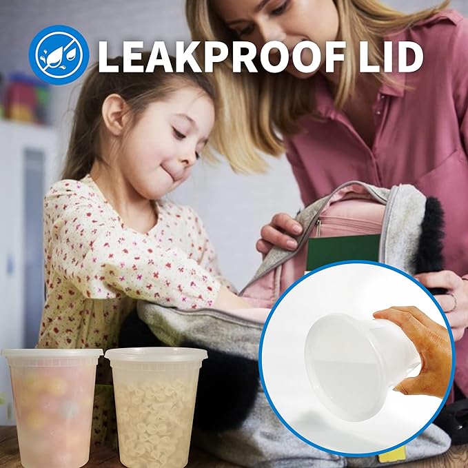 40 Pack 32oz Food Storage Containers with Airtight Lids Freezer Safe for Meal Prep Soup Slime Reusable for Lunches Leftovers Takeout BPA-Free Leakproof Stackable Microwave Dishwasher