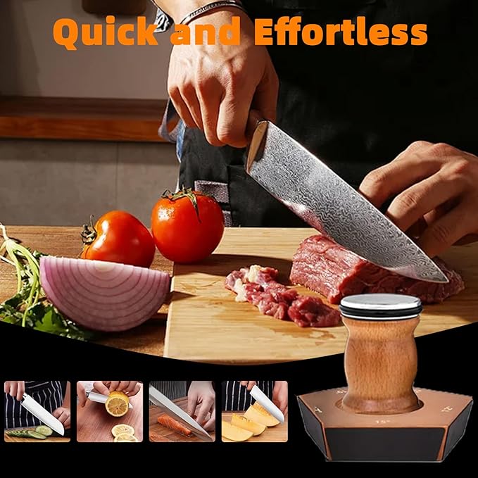 Rolling Knife Sharpener, Kitchen Knife Sharpener Tool With 5 Sharpening Angle 12/15/17/19/22, Diamond Disc Sharpener Kit, Making Sharpening Easier