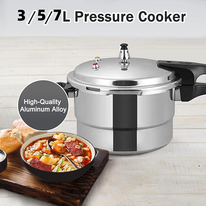 Pressure Cooker, Non-Stick Pressure Cookers With Steamed Layer Aluminum Alloy Superabrasive Gas Cooktop and Induction Cooker Dual-Use for Fast Cooking (3L for 1-2 people)
