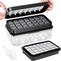 Ice Cube Tray with Lid and Bin, 28 pcs Ice Cubes Molds, Ice Trays for Freezer, Ice Cube Tray Mold, with 1 tray, Ice Freezer Container, Spill-Resistant Removable Lid & Ice Scoop, for Whiskey,Cocktail