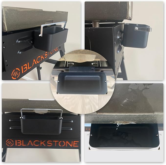 Grease Cup Replacement for Blackstone Griddles 17" 22" 28" 30" 36" | Drip Pan & Grease Catcher for Flat Top Grills | Fits Blackstone Airfryer & Griddle Combo + 12 Pack Grease Cup Liners