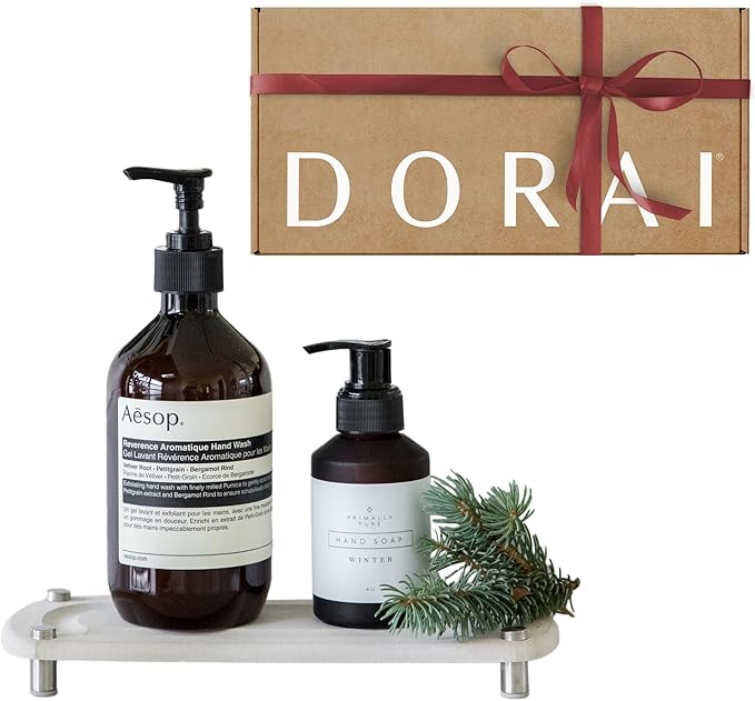 Dorai Home Sink Caddy – Water-Absorbing Stone Tray for Sink, Stainless Steel Feet, Fast-Drying, Sandstone