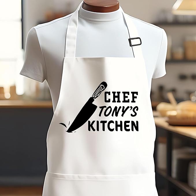 Custom Chef Apron For Men, Grilling Gifts For Men, Mens Gift For Dad, Fathers Day & Christmas, Kitchen and BBQ Cooking Aprons For Daddy