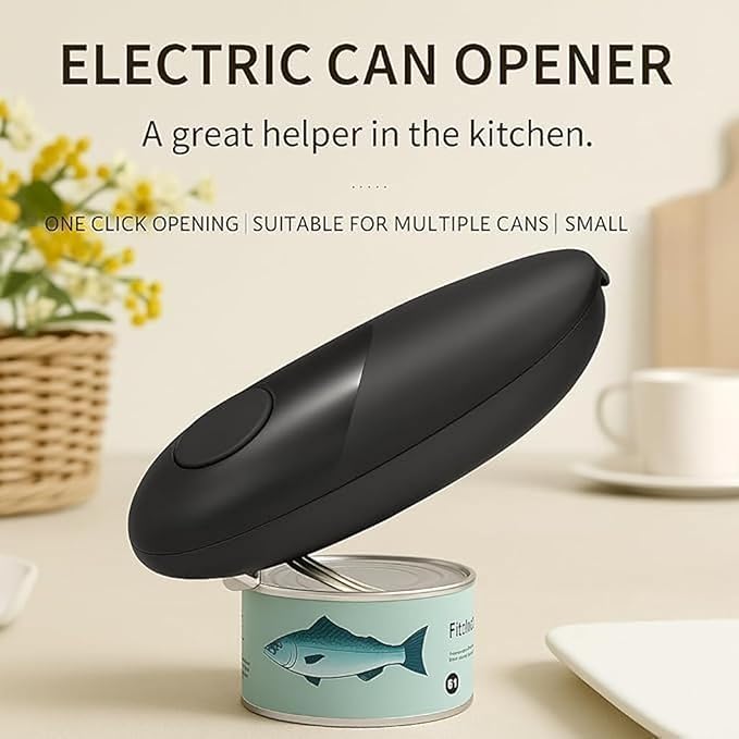 Electric Can Opener – Smooth Edge Automatic Can Opener for Seniors with Arthritis, One-Touch Battery Operated Can Opener, Hands-Free Safe Kitchen Gadget for Home, Travel & Camping