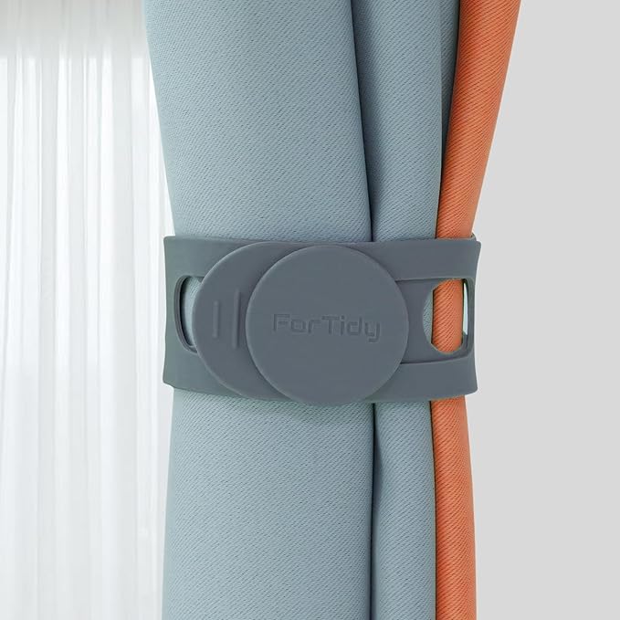 Silicone Latch Strap for Slow Cooker Lid, Pot, Bento Box, FORTIDY 21.65 in Reusable Elastic Self-Lock Silicone Tie for Bundling or Organizing Curtain, Cords, Yoga Mat, Camping Mat, 2pcs (Gray&Gray)