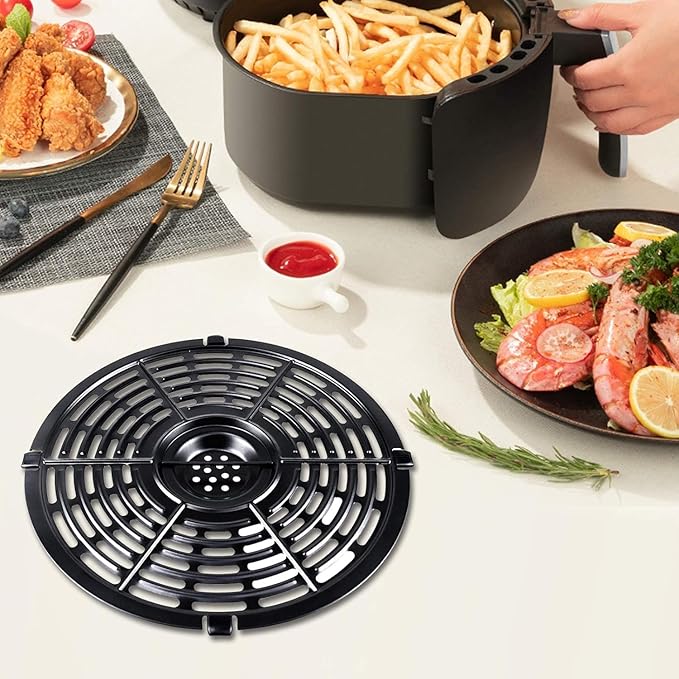 6.5QT Air Fryer Crisper Tray for 6.5QT Ninja OL500 OL501 Foodi Pressure Cooker & Air Fryers, Upgraded Grill Grate Pan Crisper Plate Rack Grid Shelf for Ninja 6.5QT Air Fryer, Dishwasher Safe