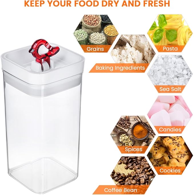LHS Airtight Food Storage Container Set 3 Pack, BPA Free Kitchen Pantry Organization Canisters