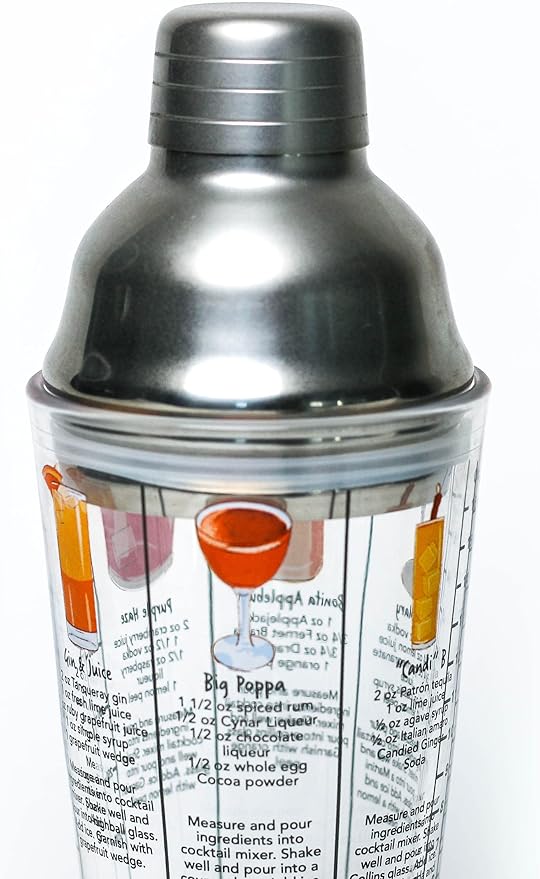 14 oz Recipe Glass Cocktail Shaker With Strainer Top - Includes 6 Cocktail Drink Recipes (Hip Hop Theme)