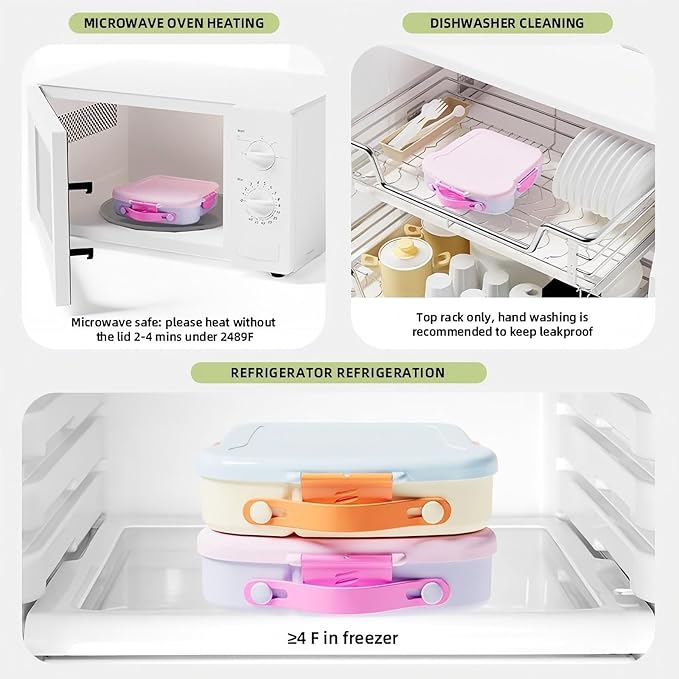 Lunch boxes for kids， Leakproof Bento box with Compartments - BPA-Free & Chemical Dye-Free, Suitable for children of all ages, Perfect for School Lunches, Picnics & Short Trips . (Lime Yellow)