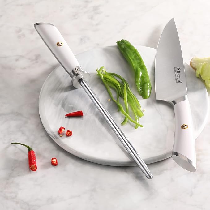 Cangshan ELBERT Series High-Carbon 8-Inch Honing Steel (White)
