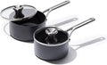 OXO Professional 1.7QT and 2.3QT Saucepan Pot Set with Lids Hard Anodized Ceramic Nonstick Cookware PFAS-Free Induction Suitable Stainless Steel Diamond Reinforced Coating Dishwasher/ Oven Safe Black