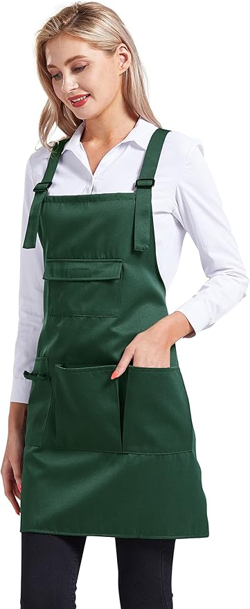 Nanxson Adjustable Women Bib Apron Multi Function Professional Salon Stylist Work Apron with Tool Pockets CF3010