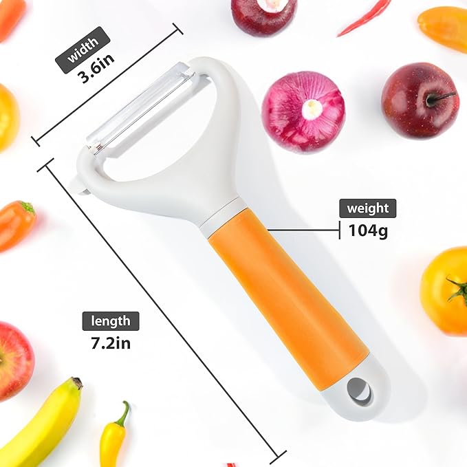 Li&Zhao Potato Peelers - Y-Shaped Potato Peelers with Non-Slip Silicone Handle, Vegetable Peelers for Kitchen, Doesn’t Ruin Manicure Silky Effortless Peel Potatoes, Carrots, Apples, Veggies and More