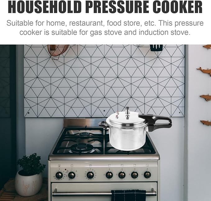 DOITOOL Aluminum Pressure Cooker 20cm/7.9inch Bottom Small Pressure Cooker for Gas Stove Induction for Home Cooking, Silver