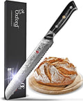 Oxford CHEF Bread Knife 8 inch Serrated Damascus- Japanese- VG10 Super Steel 67 Layer High Carbon Stainless Steel-Razor Sharp, Stain & Corrosion Resistant, & Awesome Edge Retention