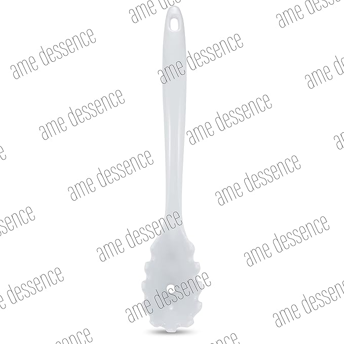 AME D'ESSENCE 12" Melamine Pasta Fork White Durable and Versatile Kitchen Tool Perfect for Serving Mixing and Straining Pasta Scratch-Resistant and Non-Stick Surface Ergonomic Handle