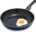 Deco 11” Nonstick Frying Pan Skillet, Made in Italy, Diamond Ceramic PFAS-Free, Dishwasher & Metal Utensil Safe, Durable Gloss Enamel Finish, Stay-Cool Handle, High Walls-Extra Room, Blue