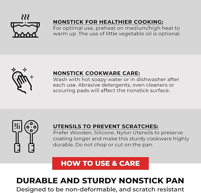 BRA COOKWARE Infinity Dual-Handled Sauté Pan w/Glass Lid | 11-Inch 2.95-Quart Shallow Stock Pot | Nonstick Cast Aluminum Everyday Chef Pan | PFAS Free Rondeau Pot | All Cooktops incl. Induction