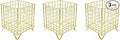 Set of 3 Square Metal Wire Coffee Pod Holder Baskets (Gold)