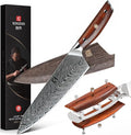 XINZUO Damascus Steel Chef Knife,8.3 Inch Kiritsuke Kitchen Knife Professional High Carbon Steel Forged Gyuto Cooking Knife-Ergonomic Rosewood Handle- Ash Wood Magnetic Knife Sheath-Yi Series