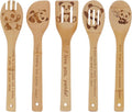5PCS Panda Wooden Cooking Spoons Kitchen Decor Panda Gifts for Women Men Panda Lovers Birthday Gifts Party Favors Housewarming Wedding Bamboo Cooking Spoons for Everyday Use