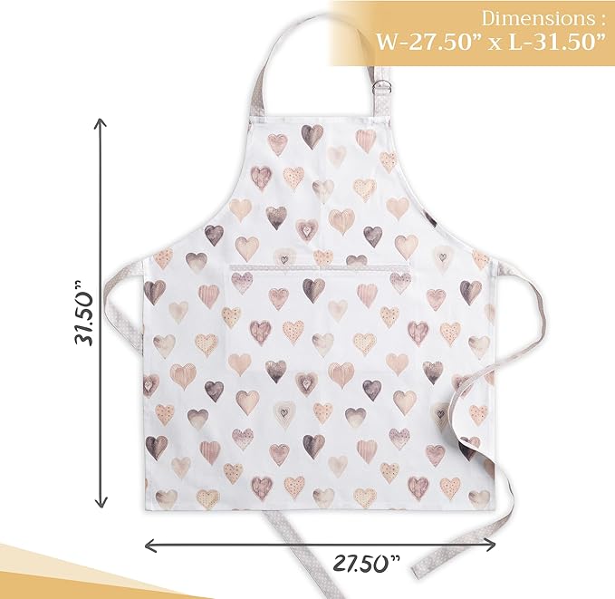 Maison d' Hermine 100% Cotton Apron for women with Pocket Kitchen Chef Apron for Men Cooking Gardening Server Waitress