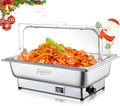 Electric Chafing Dish, 9QT Full Size Electric Chafing Dish Buffet, Adjustable Temp Roll Top Food Warmer, 600W Chafing Dish Buffet Set for Catering Parties
