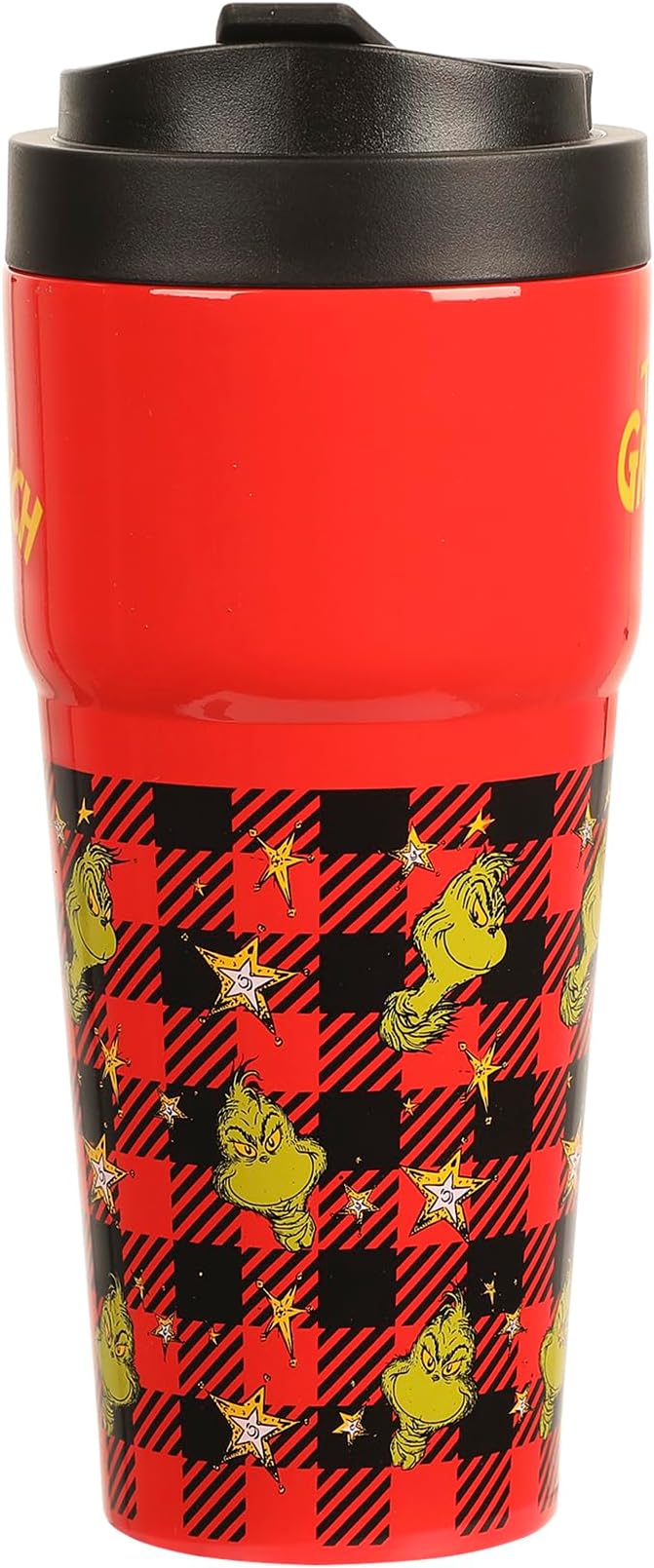 Bioworld The Grinch 27 Oz. Stainless Steel Travel Coffee Tumbler With Flip-Top Lid