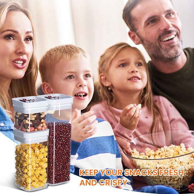 LHS Airtight Food Storage Container Set 3 Pack, BPA Free Kitchen Pantry Organization Canisters