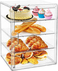 Pastry Display Case,Bread Box for Kitchen Countertop,4-Layer Adjustable BreadBox, Large Capacity Bread Box for Home-baked Breads,Muffins,Bagel Storage Container, Bread Holder