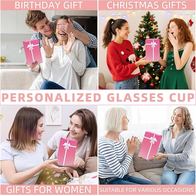 Personalized Gifts for Women,20oz Ribbed Glass Tumbler,Monogrammed Gifts for Women,Birthday Gift,Ice Coffee Mug,Christmas Gift for Mom Sister-Y