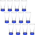 DISCOUNT PROMOS Pilsner Glasses 13.25 oz. Set of 12, Bulk Pack - Made in the USA, Perfect for Hotels, Restaurants, Bars and Even Party Favors - Blue