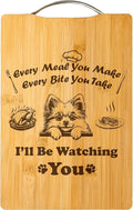 Custom Engraved Cutting Board, Funny Dog Gift for Dog Moms, Holiday Gift, Handmade Kitchen Decor – I’ll Be Watching You (Pomeranian)