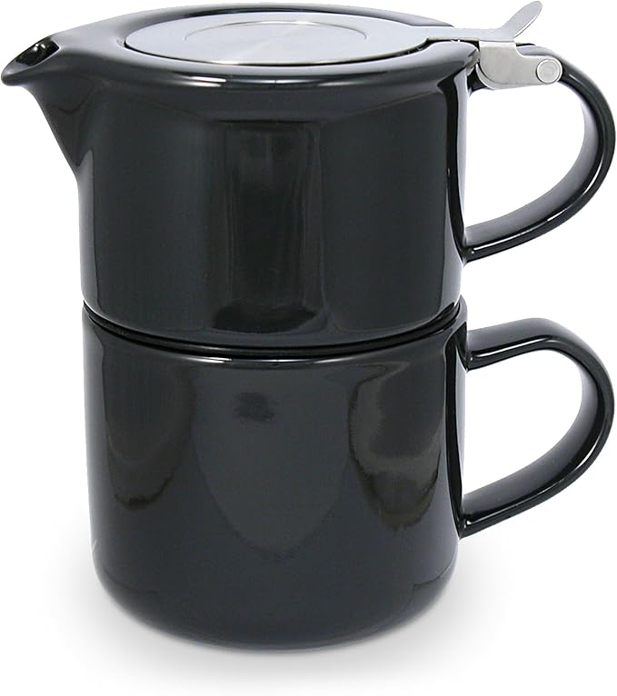 FORLIFE Tea for One with Infuser 14 ounces, Black Graphite