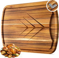 Cutting Boards for Kitchen Non Slip Wood Juice Groove Chopping Board Kitchen Essential House Warming Hostess Host Gift Serving Tray for Christmas Wedding Birthday Anniversary White